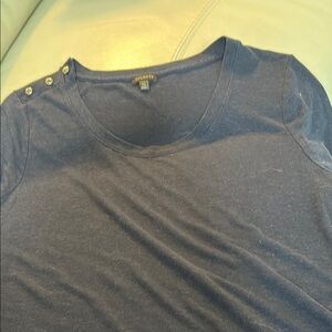 Talbots Navy Blue Top with Button Detail